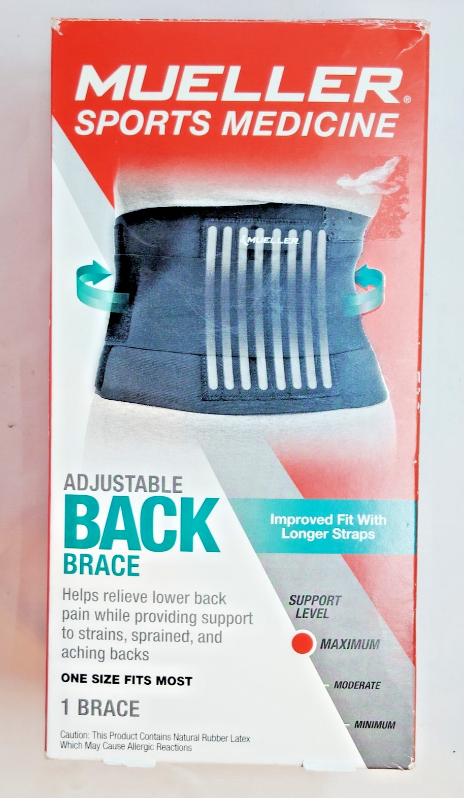Mueller Sport Medicine Adjustable Back Brace One Size Fits Most Maximum Support