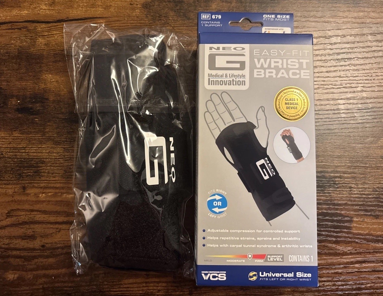 Neo G Universal Wrist Brace For Left or Right Wrist One Size Fits Most REF 679
