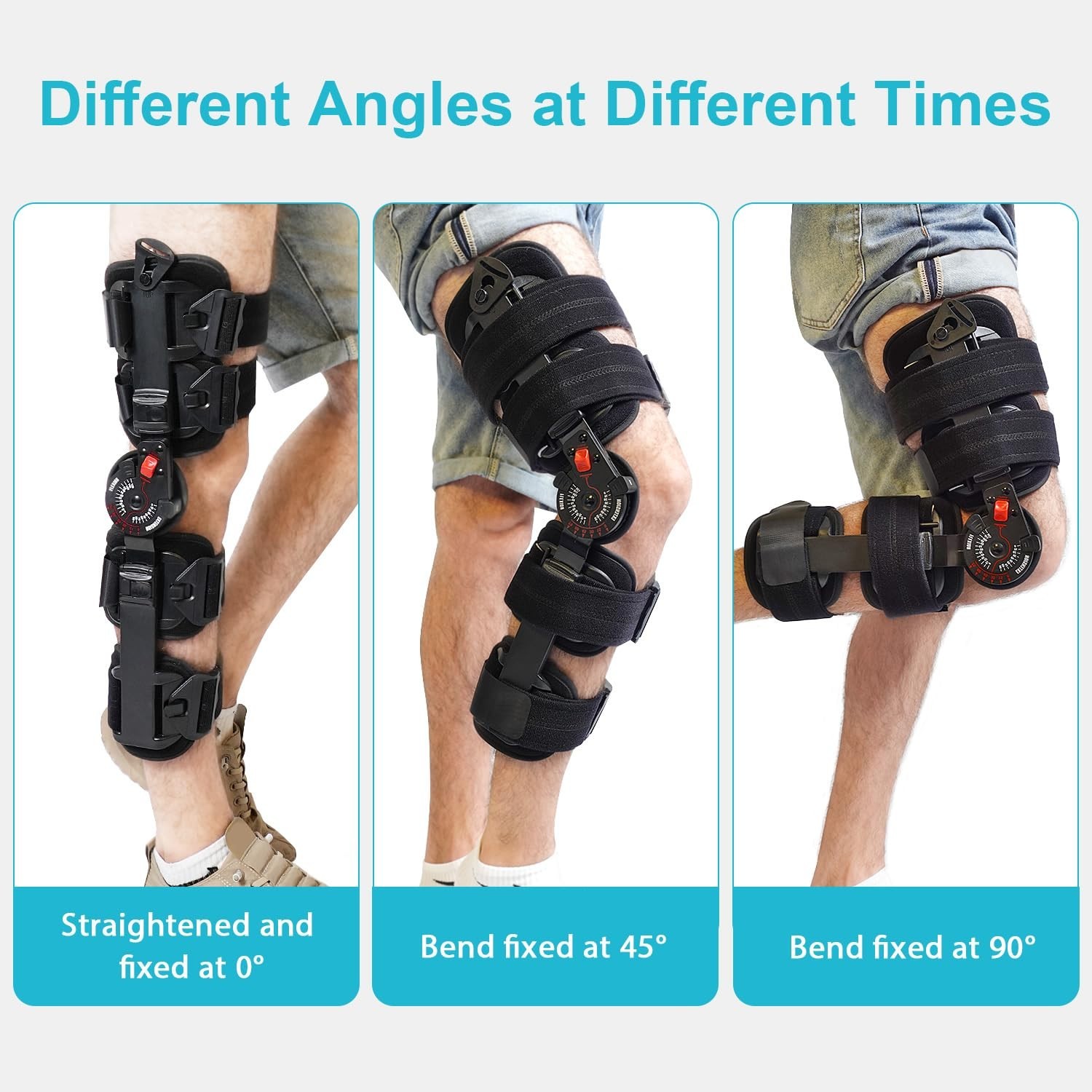 KD ROM Hinged Post-Op Knee Brace Adjustable ACL MCL PCL Arthritis Injury Support