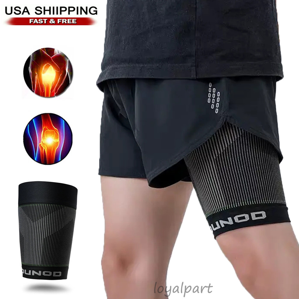 Compression Thigh Hamstring Support Sleeve Brace Sport Upper Leg Pain Relief Gym