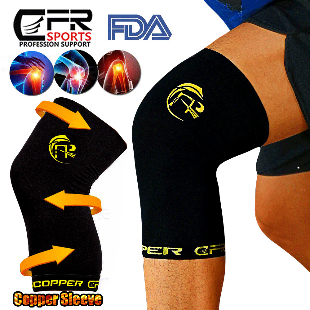 Copper Knee Support Compression Sleeve Brace Sport Arthritis Joint Pain Relief H