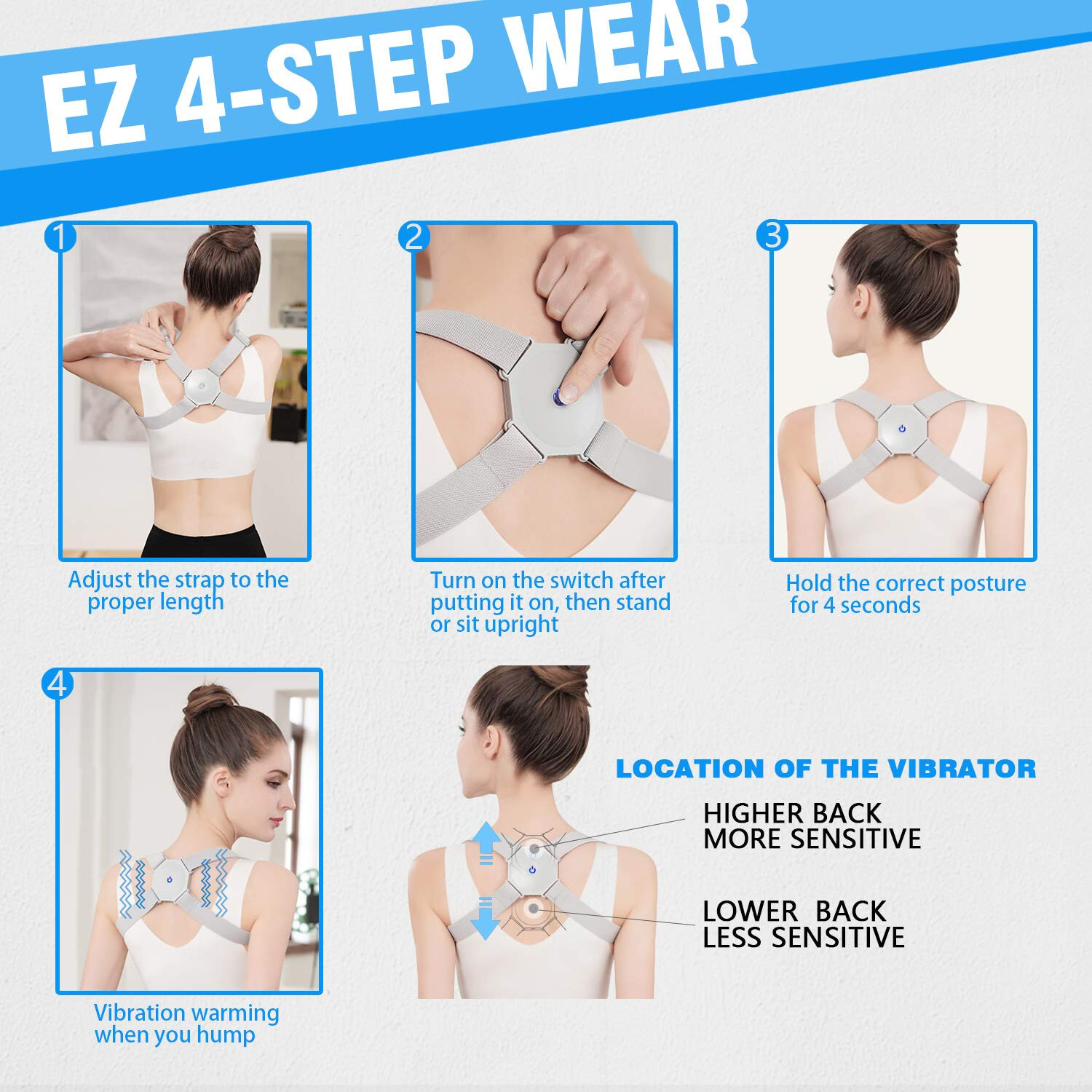Smart Posture Corrector, Dr. Comfy Electronic Back Relief Correction Adjustable