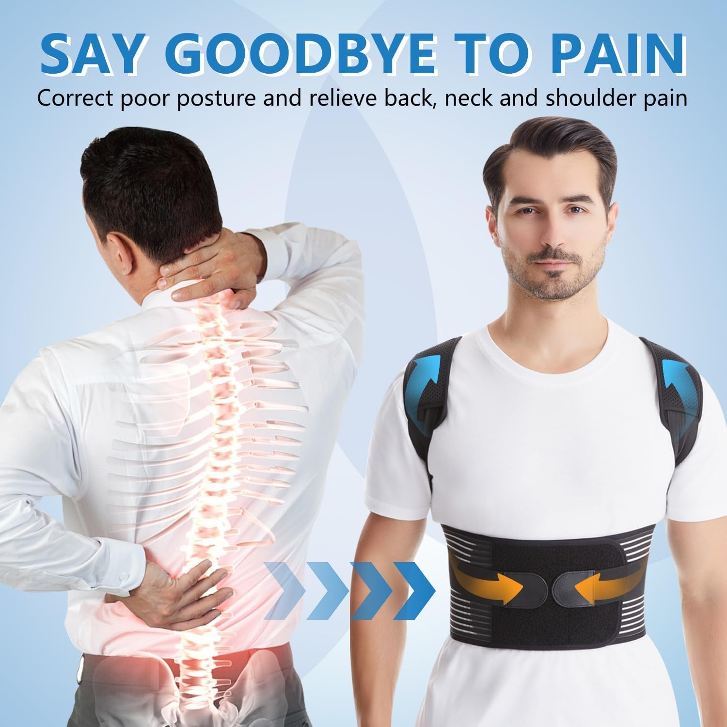 Herokoo Back Brace Posture Corrector for Women & Men, Shoulder Large