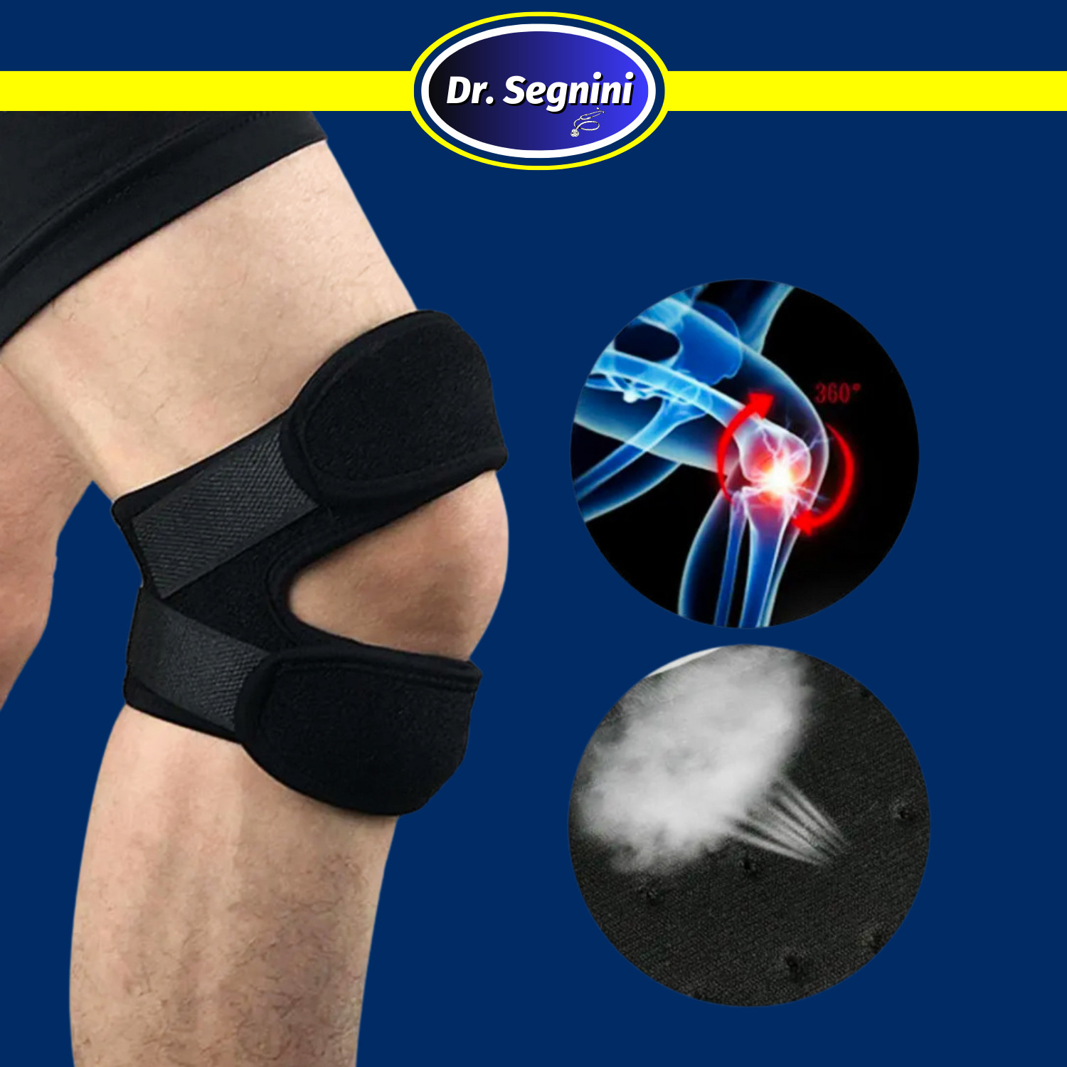 1 Pair Compression Knee Support Brace Patella Joint Pain Arthritis Relief Sleeve