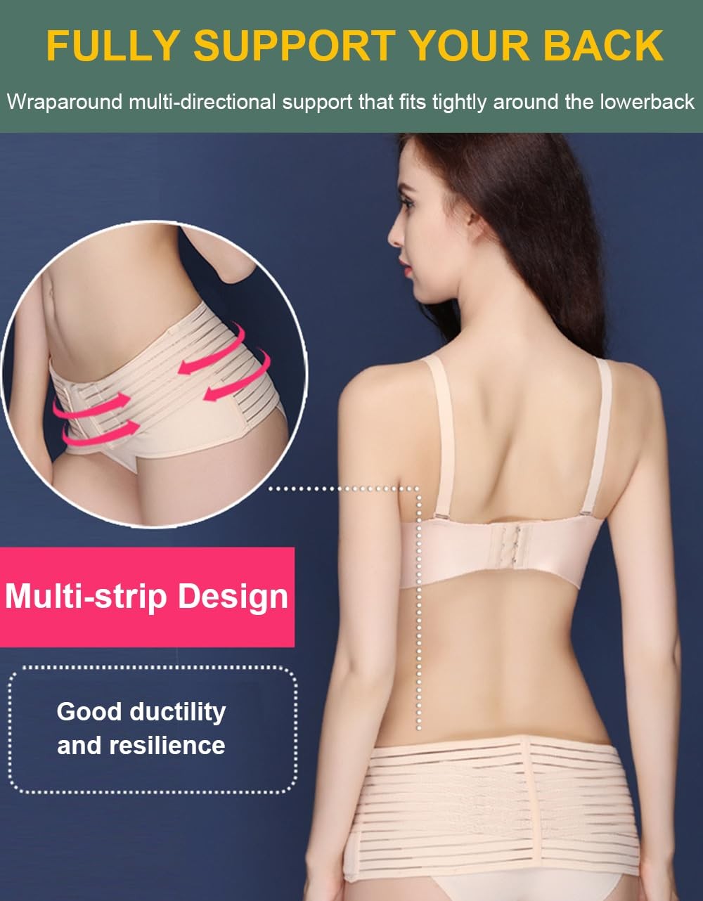 Back Brace Lower Back Pain Women Thin Support Belt Lumbar Sacroiliac Hip Medium