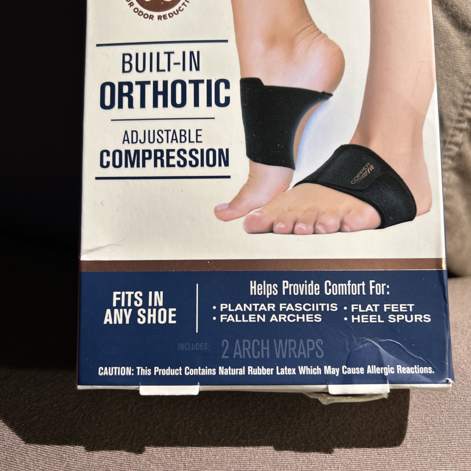 Copper Fit Health Unisex Arch Relief Plus with Built-In Orthotic Support – Black