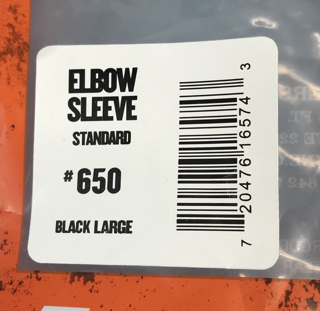 Elbow Compression Sleeve Lg Support ProFlex Black Ergodyne 650 CONTAINS LATEX