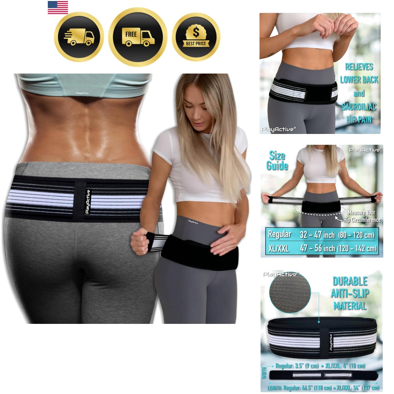Sacroiliac SI Joint Hip Belt – Lower Back Support Brace for Men and Women – P…