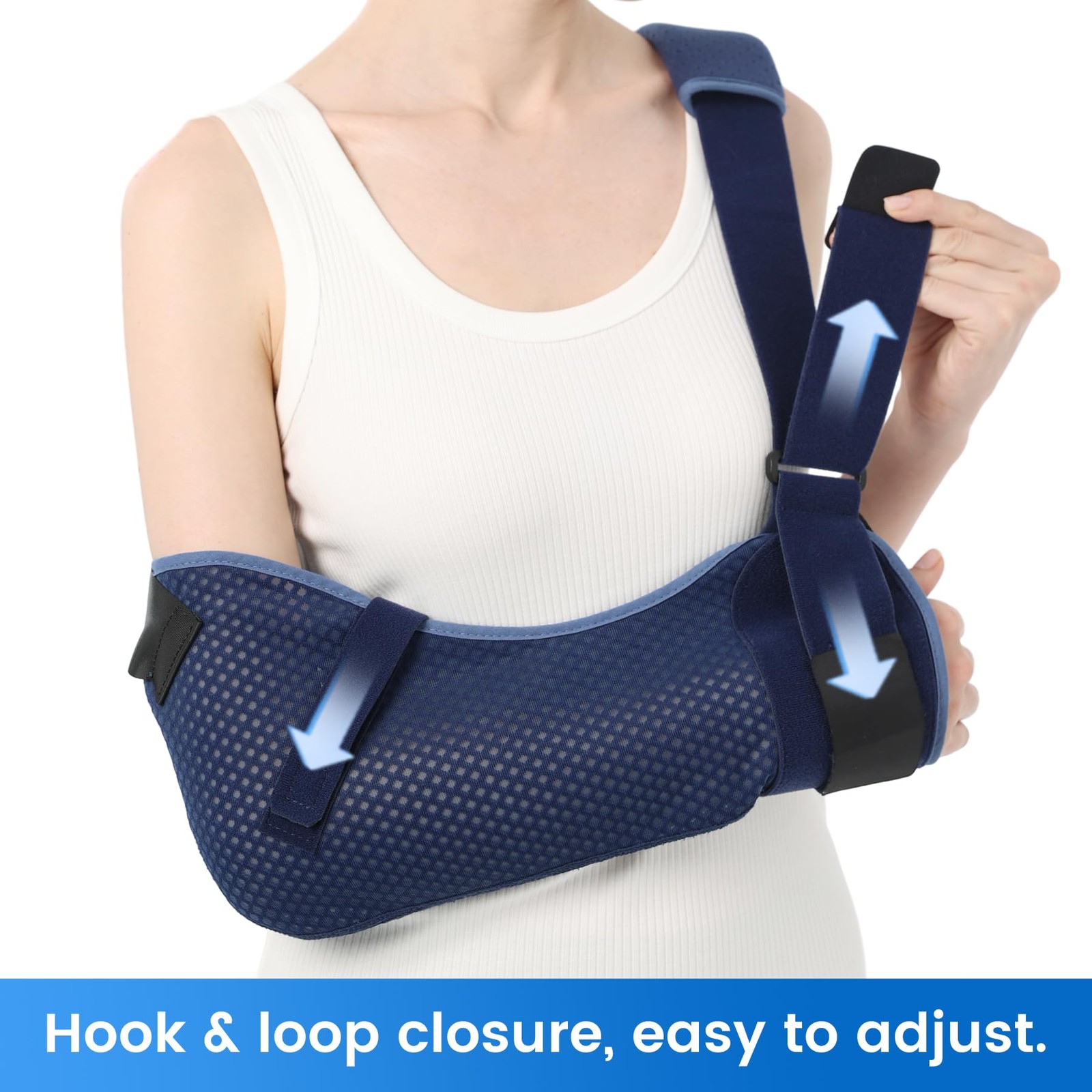 Arm Sling Shoulder Immobilizer Waist Strap Ventilated Breathable Support Brace