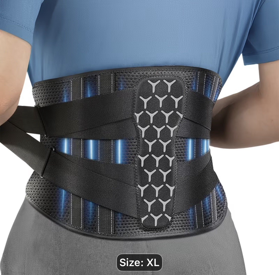 Back Braces, Lumbar Support for Men & Women, Breathable Soft Mesh Fabric