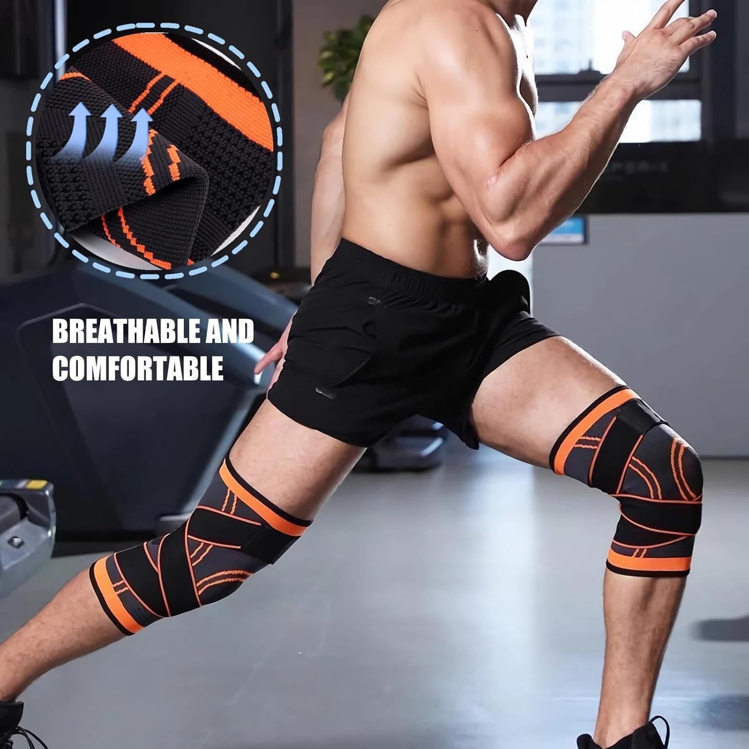 Knee Support Wrap Compression Straps Adjustable Athletic Knee Brace Unisex 1pair