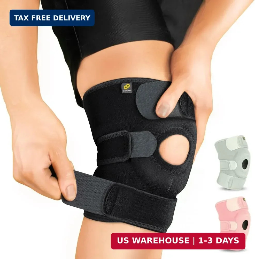 Bracoo Knee Support Brace for Men Women, Adjustable Compression Sleeve Wrap Pate