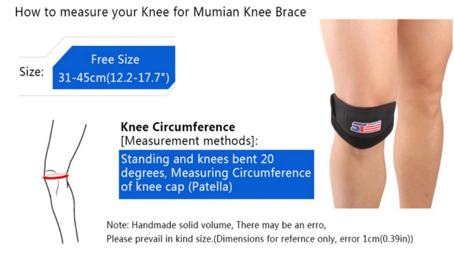 Fully Adjustable and Breathable Strap Patella Knee Tendon Support New