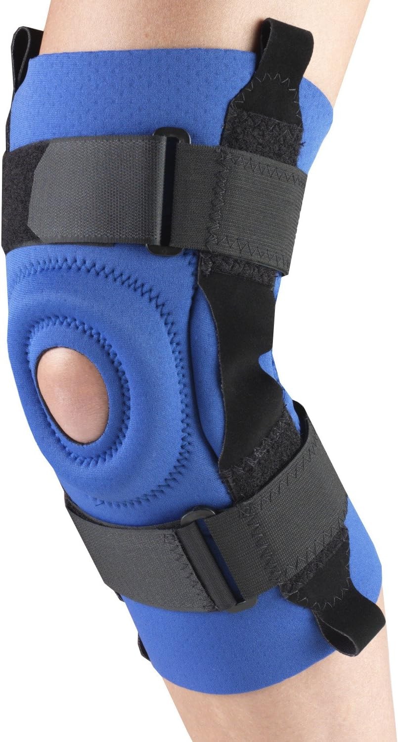 Champion/OTC Knee Stabilizer, Hinged Bars, Neoprene, Blue, (Small 12.5-13.75″)