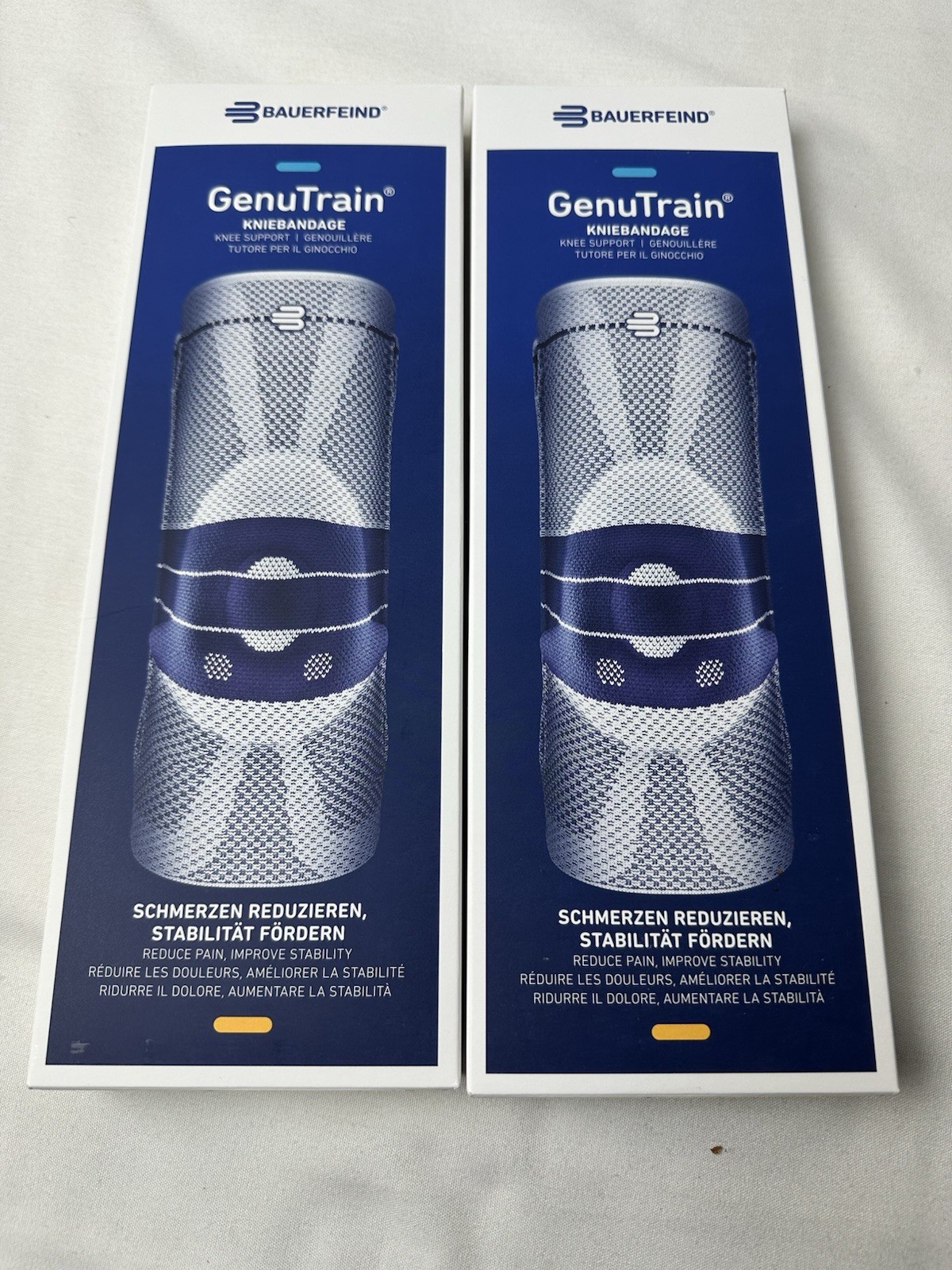 Bauerfeind GenuTrain Knee Support Size 1 Titan/Blue New Open Box