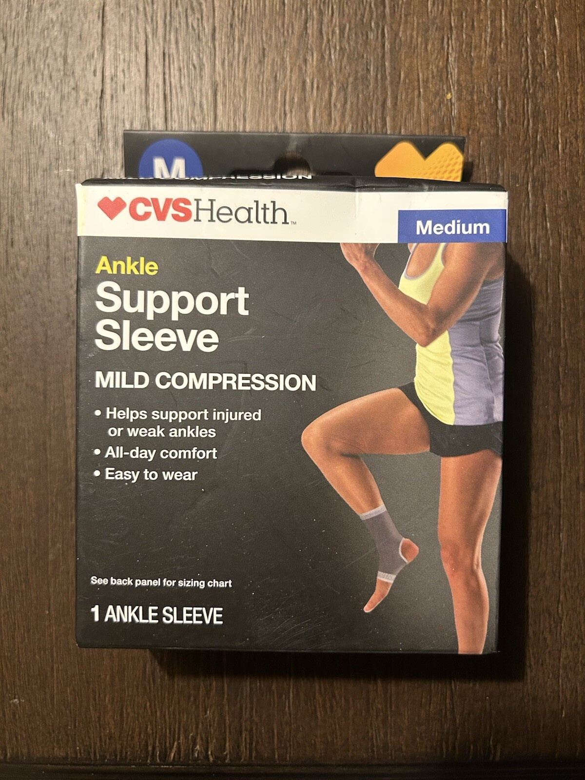 CVS Health Ankle Support Sleeve with Mild Compression – Medium – NEW