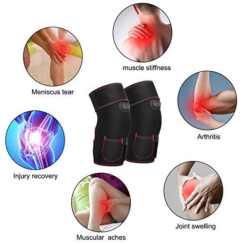 Heated Knee Brace Wrap 3 Adjustable Heat & Vibration Knee Massager w/ AC Adapter