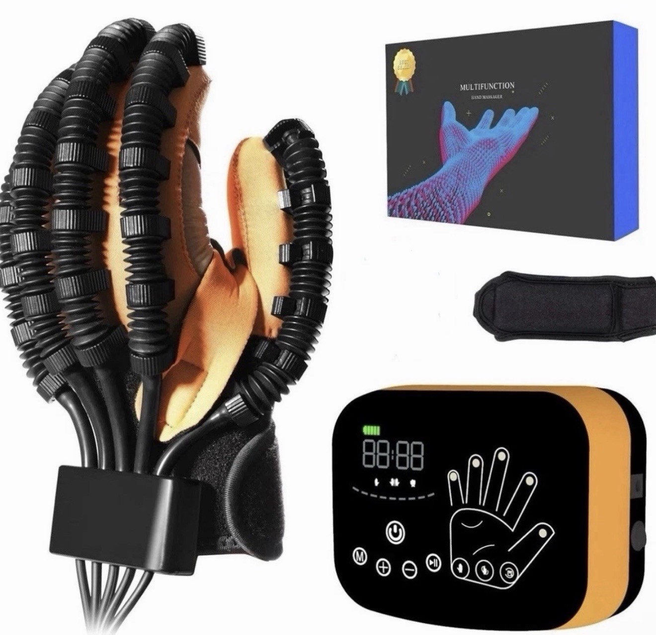 Glove Hand Function Rehabilitation Robot Gloves for Stroke (Left Hand Sz L)