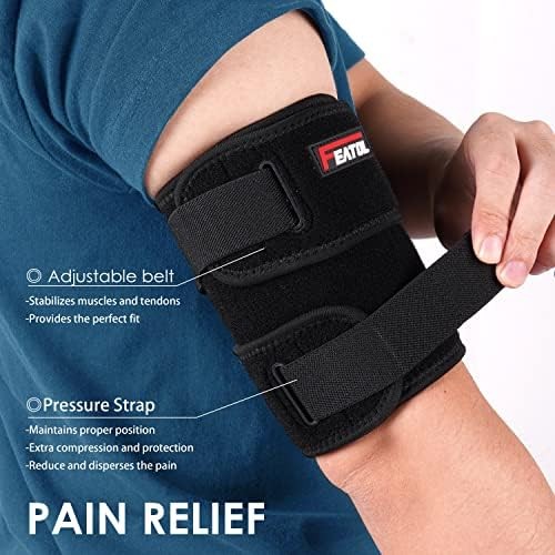 FEATOL Bicep Tendonitis Brace Compression Sleeve Support, Upper Arm Brace Tricep