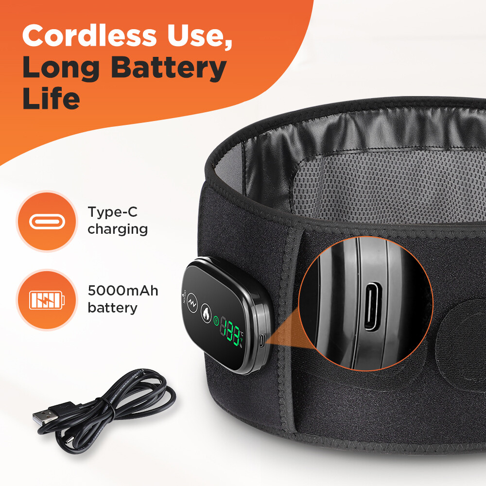 2 In 1 Electric Lower Back Massager for Pain Relief Heated Waist Lumbar Belt