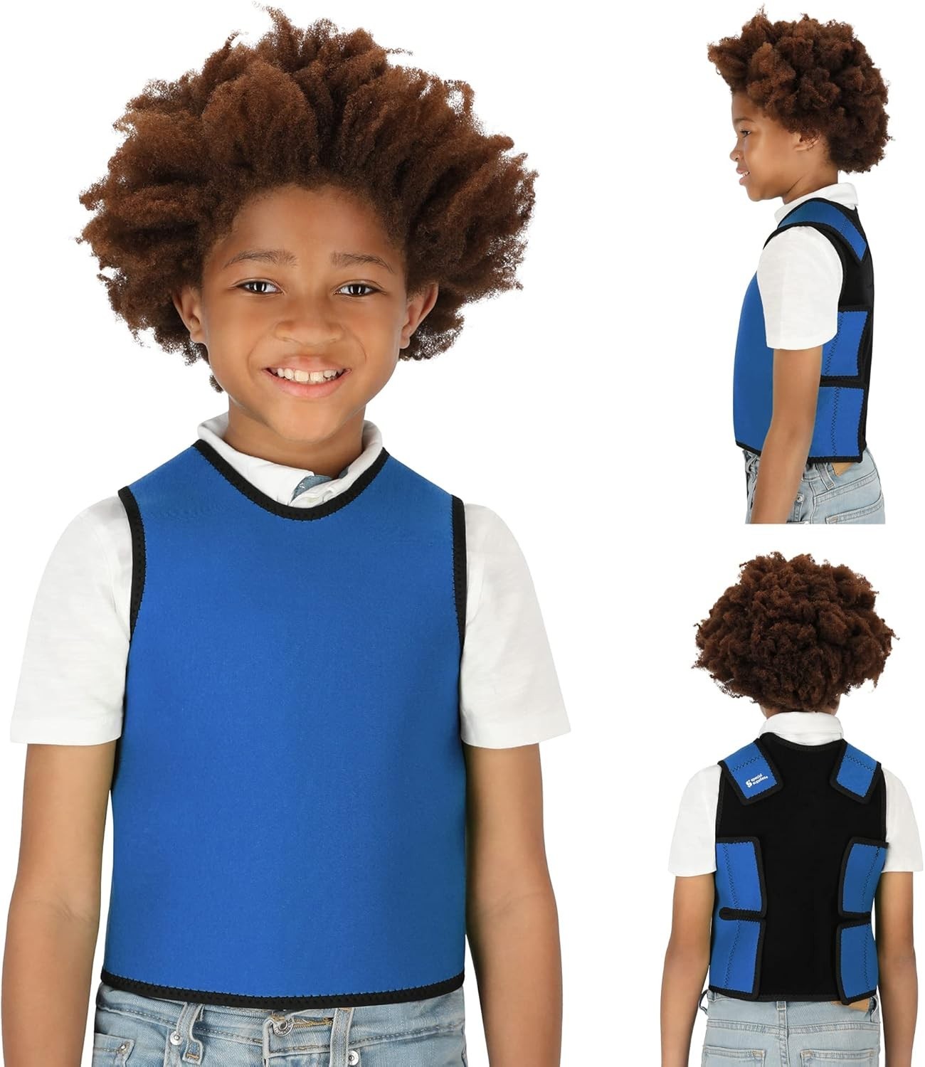 Sensory Compression Vest Deep Pressure Comfort Blue, Small