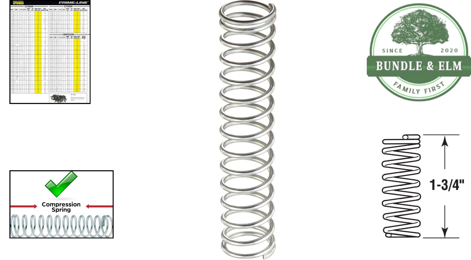 Easy to Install Compression Springs, 3/8 In. Diameter for Various Applications