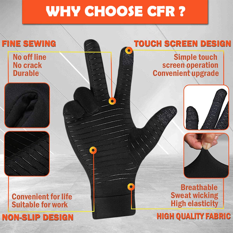 Compression Copper Arthritis Gloves Hand Brace for Finger Pain Relief Support L6