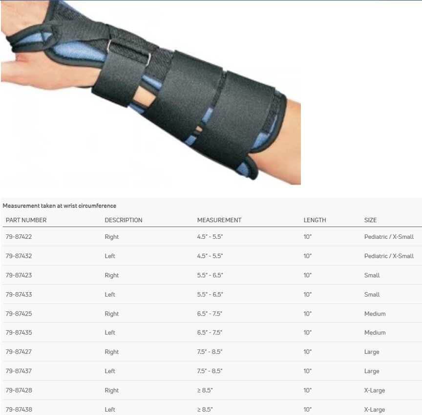 ProCare 79-87435 Wrist Forearm Support Splint, Left Hand, Size: Medium