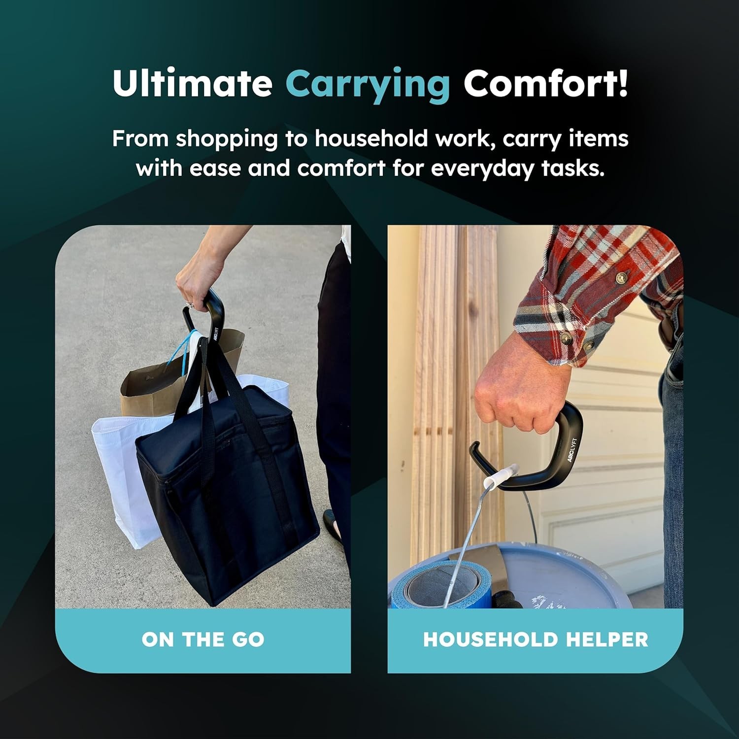 Grocery Bag Carrier 2 Pack – Invented by Board Certified Orthotist – Ergonomi…