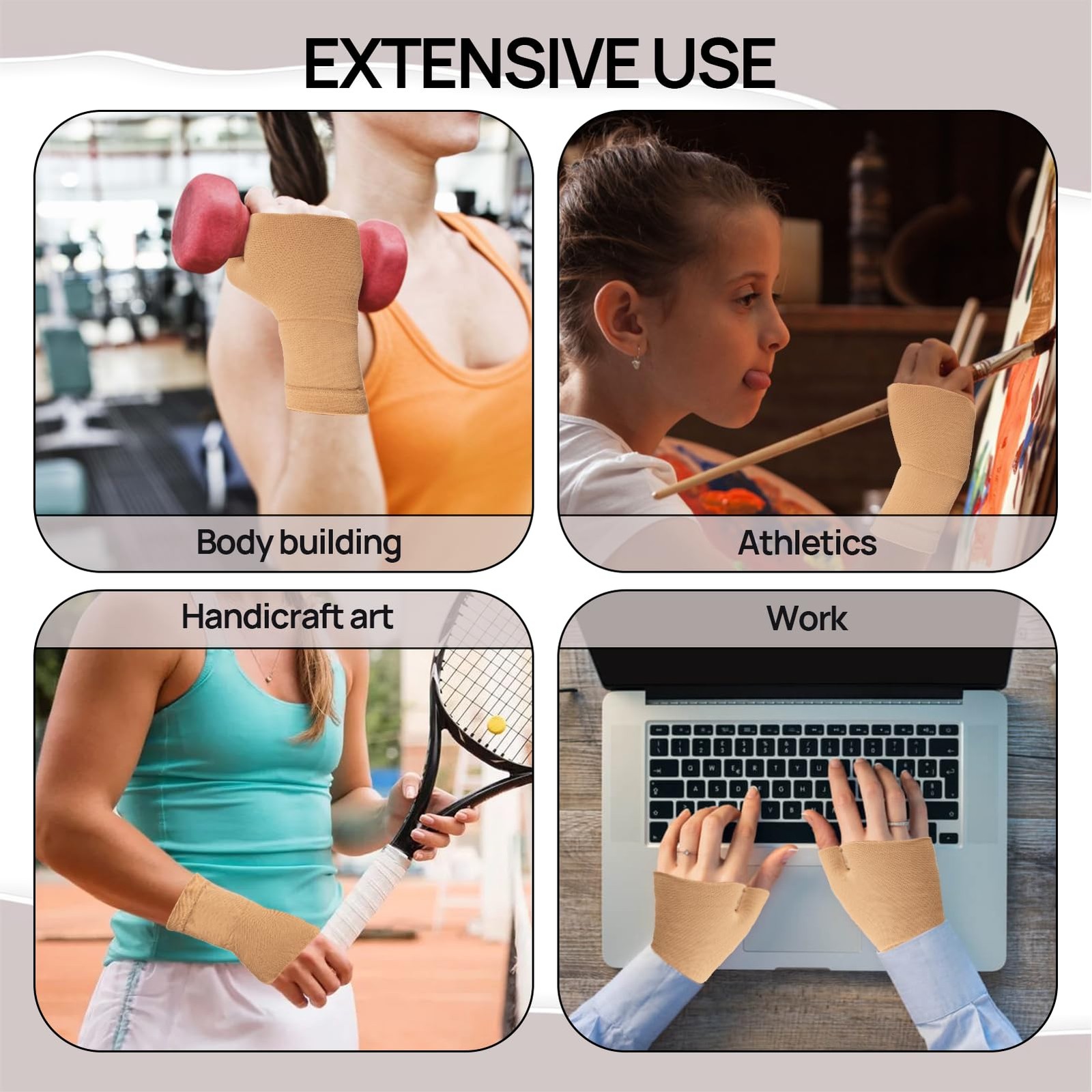 1 Pair Copper Compression Wrist Brace, Carpal Tunnel Wrist Brace Night , Wris…