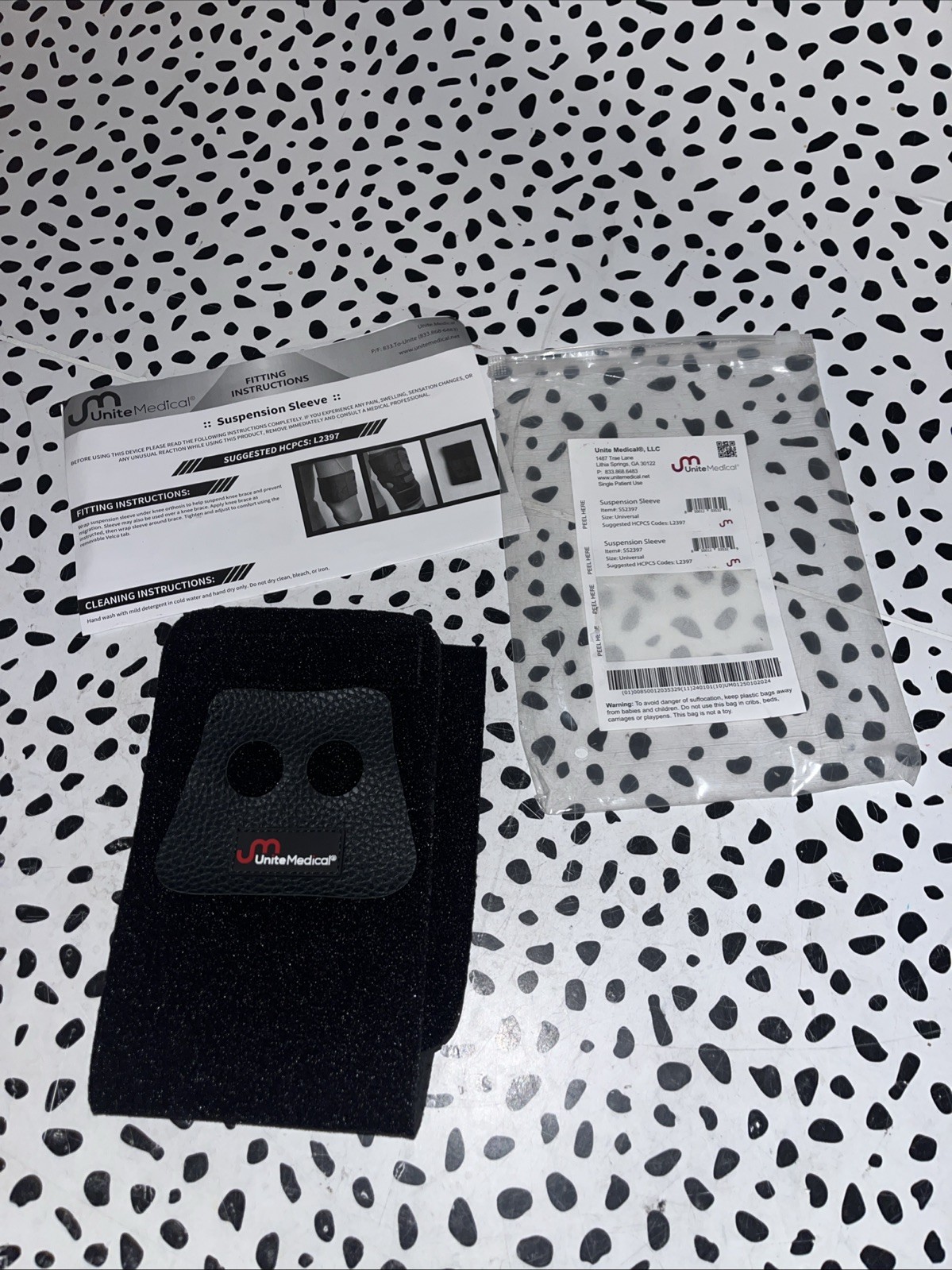 NEW! Unite Medical Suspension Sleeve Under Knee Orthosis L2397 SS2397 Universal