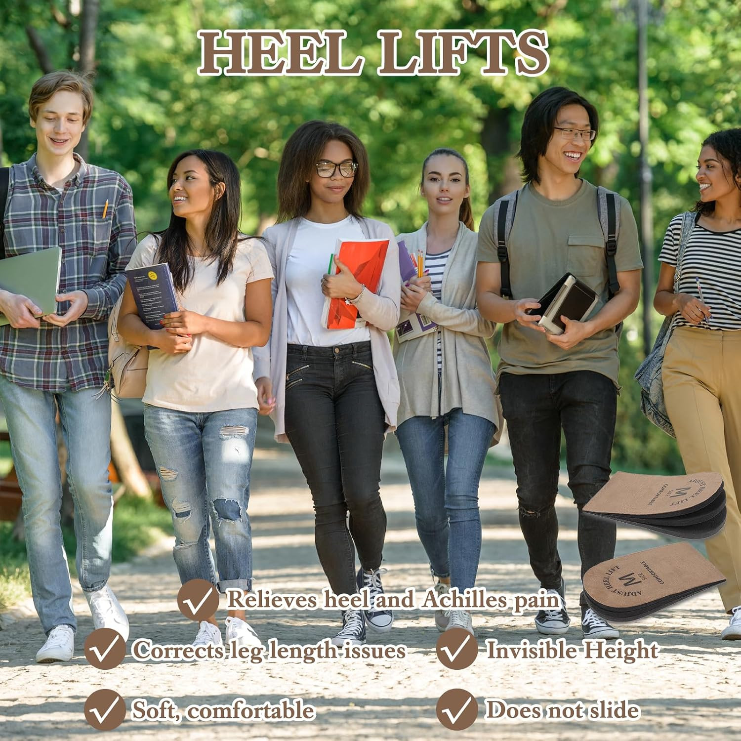 2 Pack Heel Lifts, Adjustable Heel Lifts for Leg Length Discrepancy, Women Man