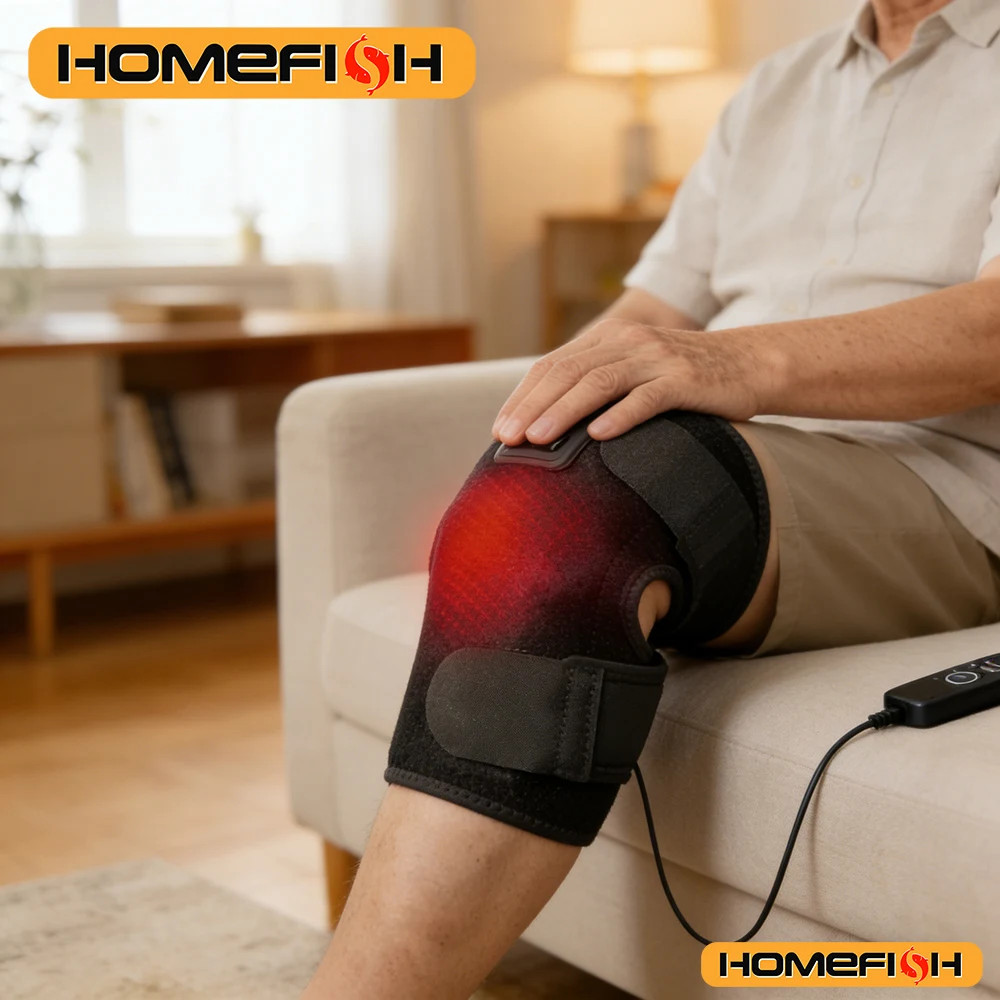 Heated Knee Brace Heating Pad, Adjustable Heated Knee Brace Wrap, Heated Knee…