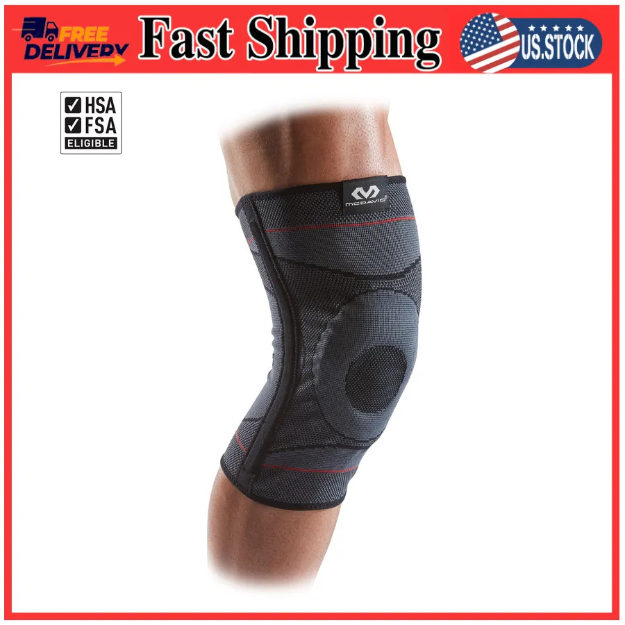 McDavid Knee Compression Knit Sleeve with Gel Buttress and Stays Size S/M