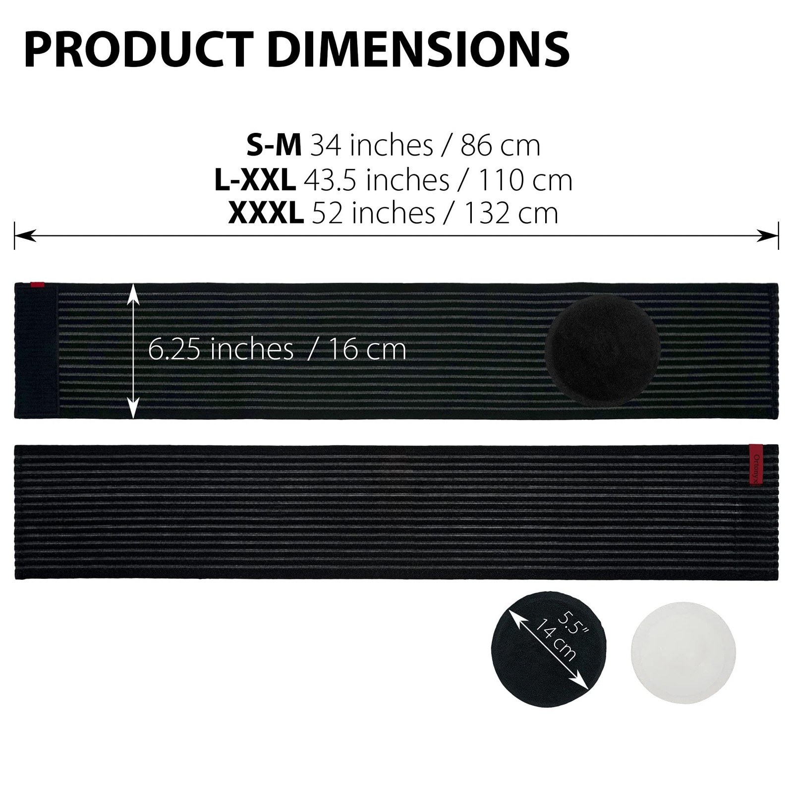 Umbilical Hernia Belt Men Women | Abdominal Binder with Support Pad – Black L/XL