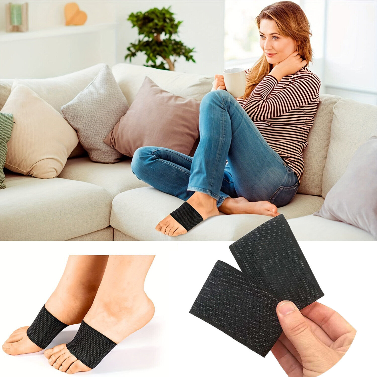 Compression Sleeves High Arch Support Flat Feet Elastic Foot Pad Cover Protector