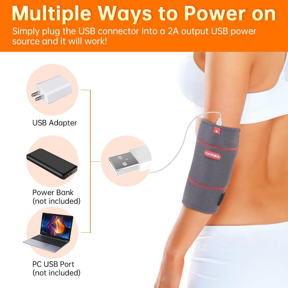 Elbow Heating Pad Wrap for Joint Pain USB Heated Elbow Brace