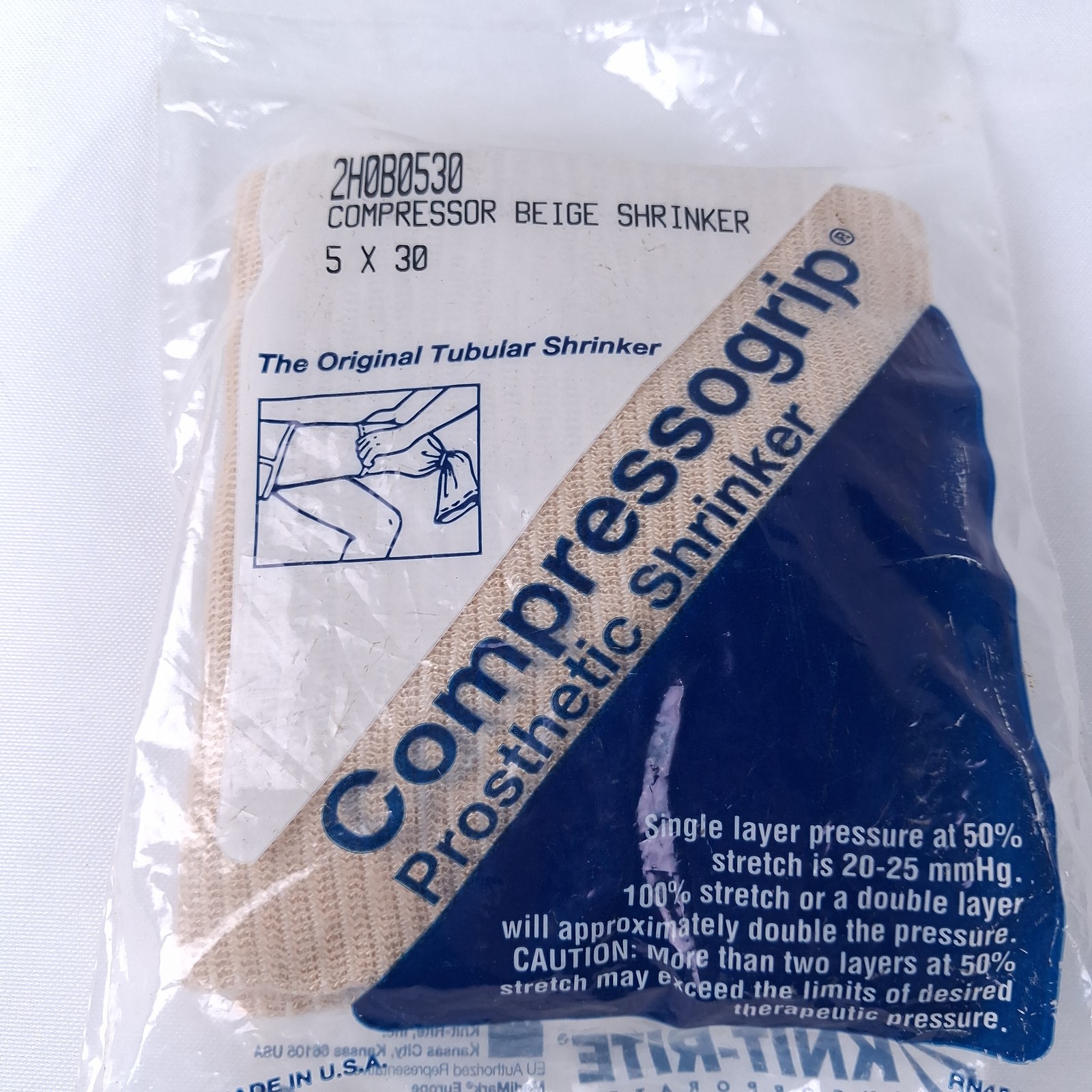 Knit-Rite Compressogrip Prosthetic Shrinker 2H0B0530 Beige 5×30 NEW