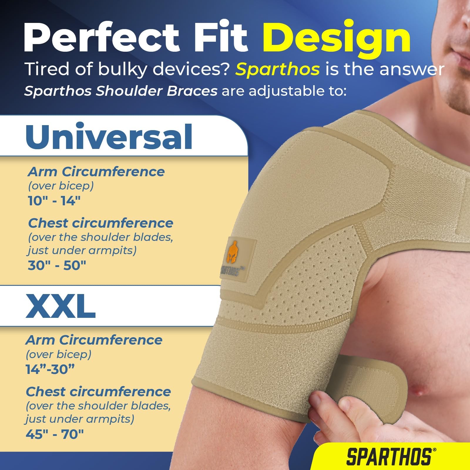 Sparthos Shoulder Brace – Support Sleeve for Torn Universal, Desert Beige