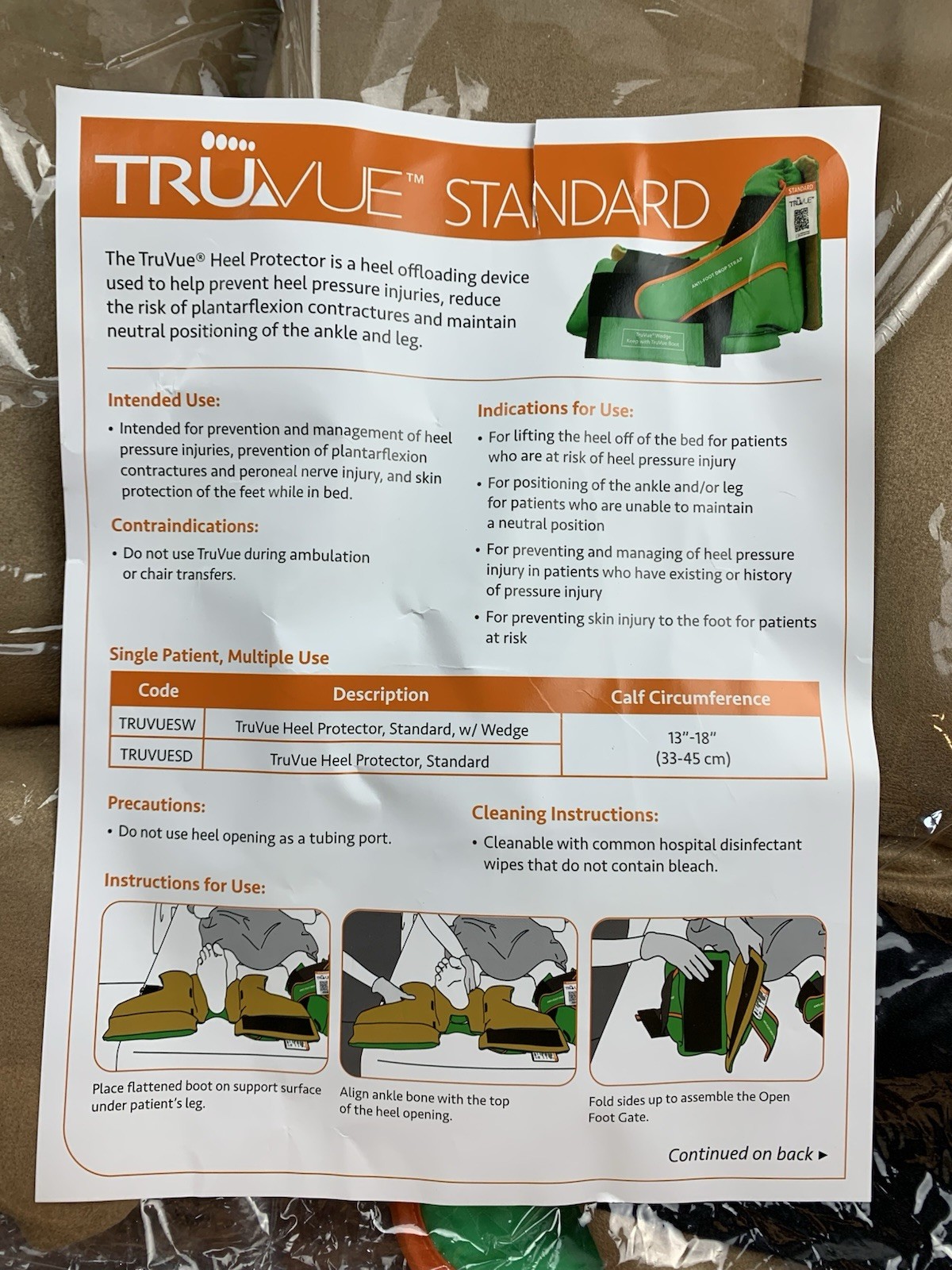 TruVue Heel Protector Boot Pressure Relief Skin Protection Wedges New Open Box