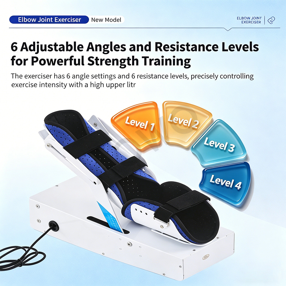 Adjustable Elbow Exerciser, 6-Speed CPM Machine for Post-Surgery Injury Recovery