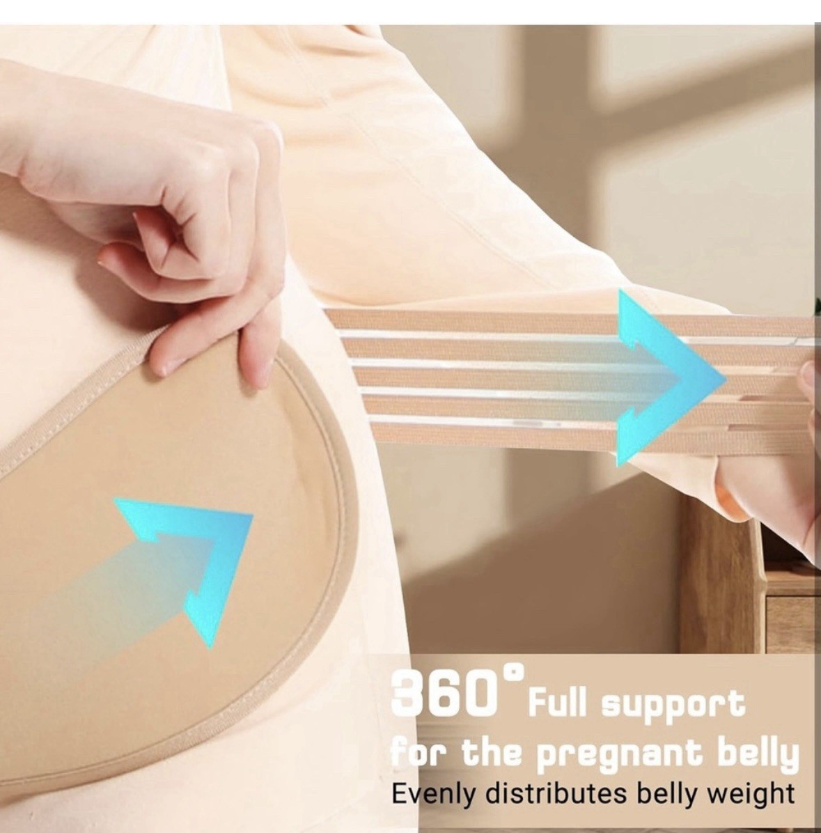 Accubio Beige Maternity Support Belt with adjustable straps, Size M