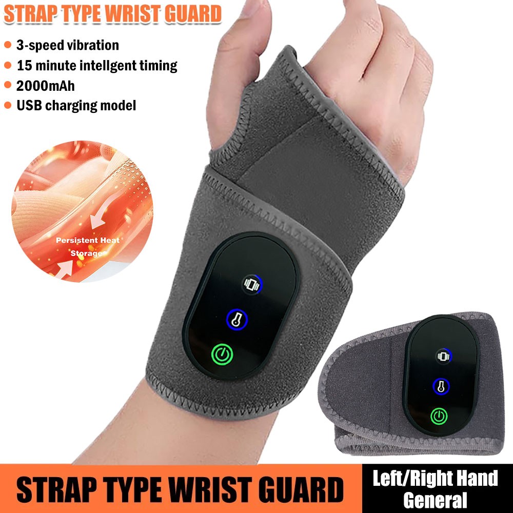 Electric Heated Wrist Vibration Massage Wristbanb Carpal Tunnel Pain Relief USA