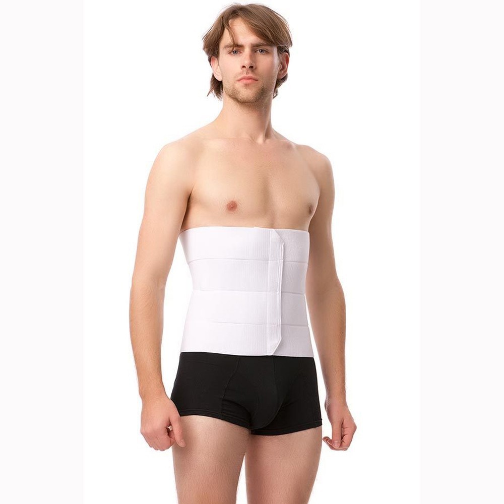 Isavela AB03 One Piece 12 Inch Abdominal Binder 4 Panel L/XL Hook Loop Support