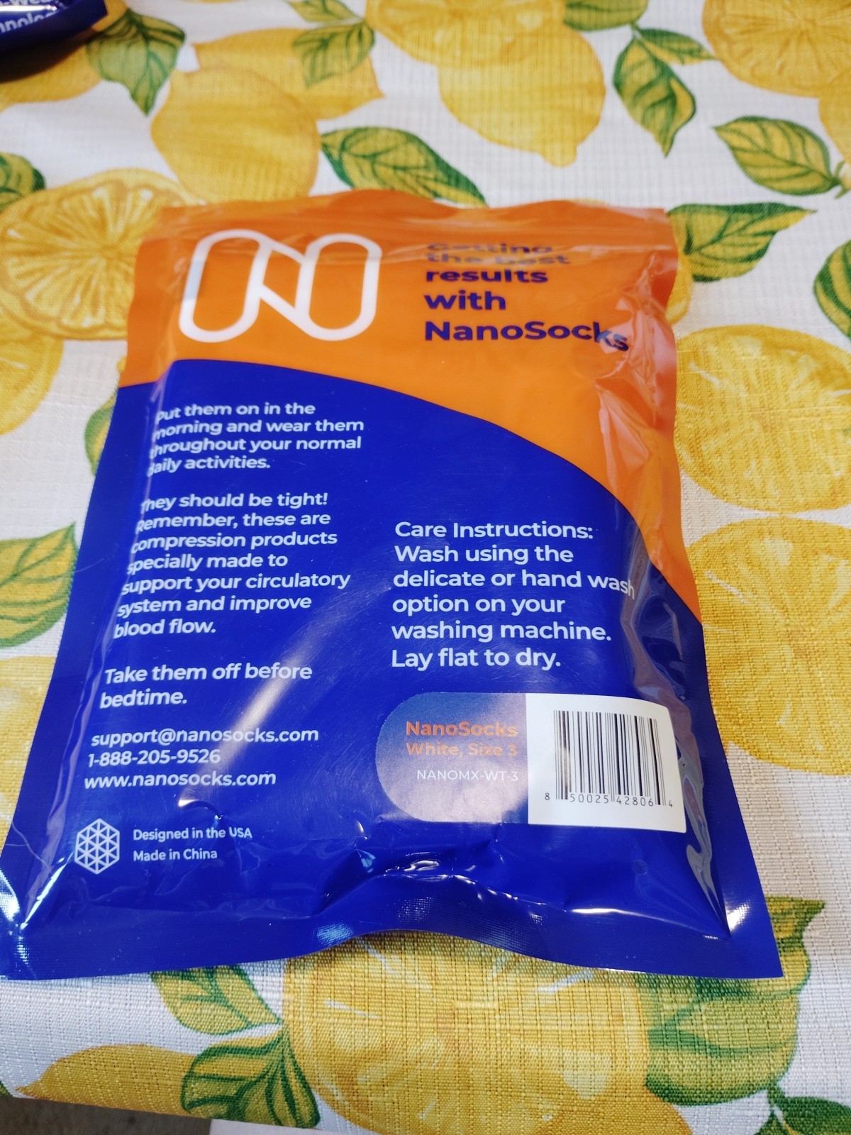Nanosocks Socks 3D Nano-Weave Technology Nanomx-WT-3 White Size 3 NEW