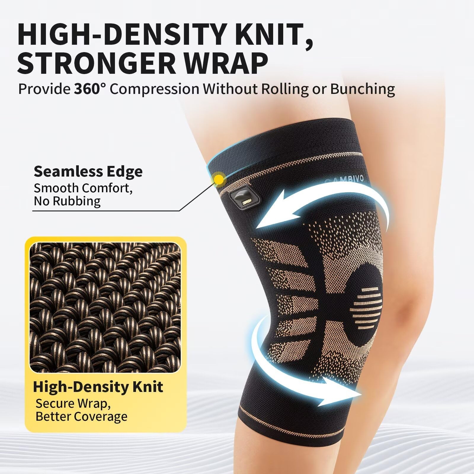 2 Pack Copper Knee Brace for Women & Men, Copper Infused Compression Knee Sle…