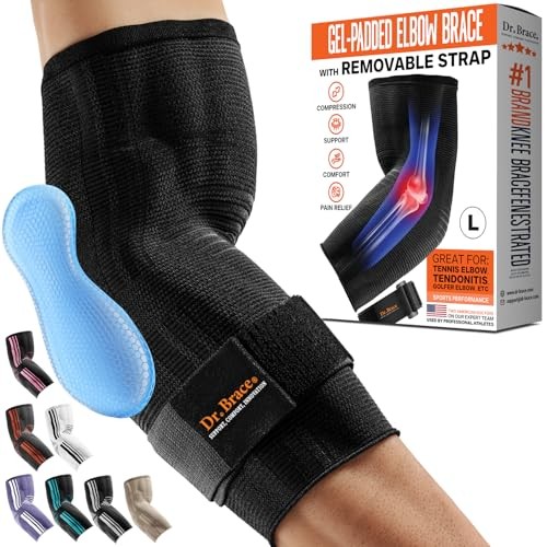 DR. BRACE Elite Elbow Brace Support, Breathable Compression Sleeve for Tennis &