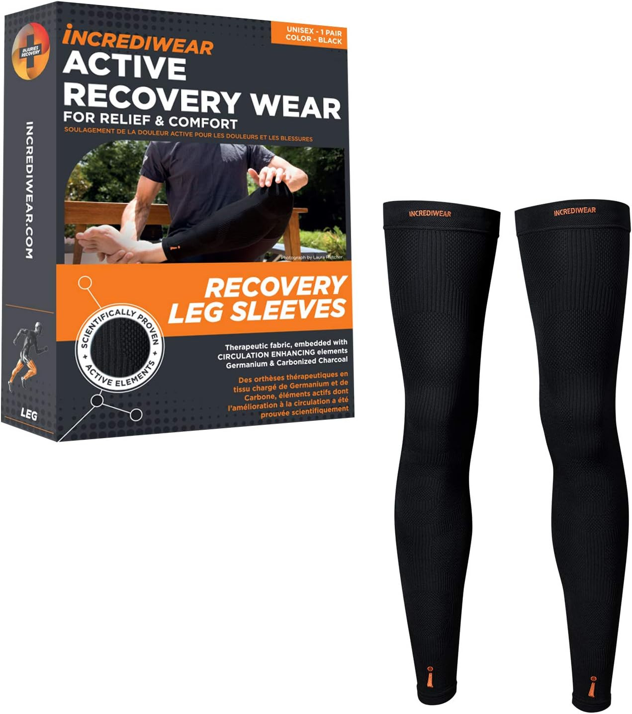 Leg Sleeve 2Pk – Full Length Long Leg Sleeve for Leg Pain Relief & Muscle Recove