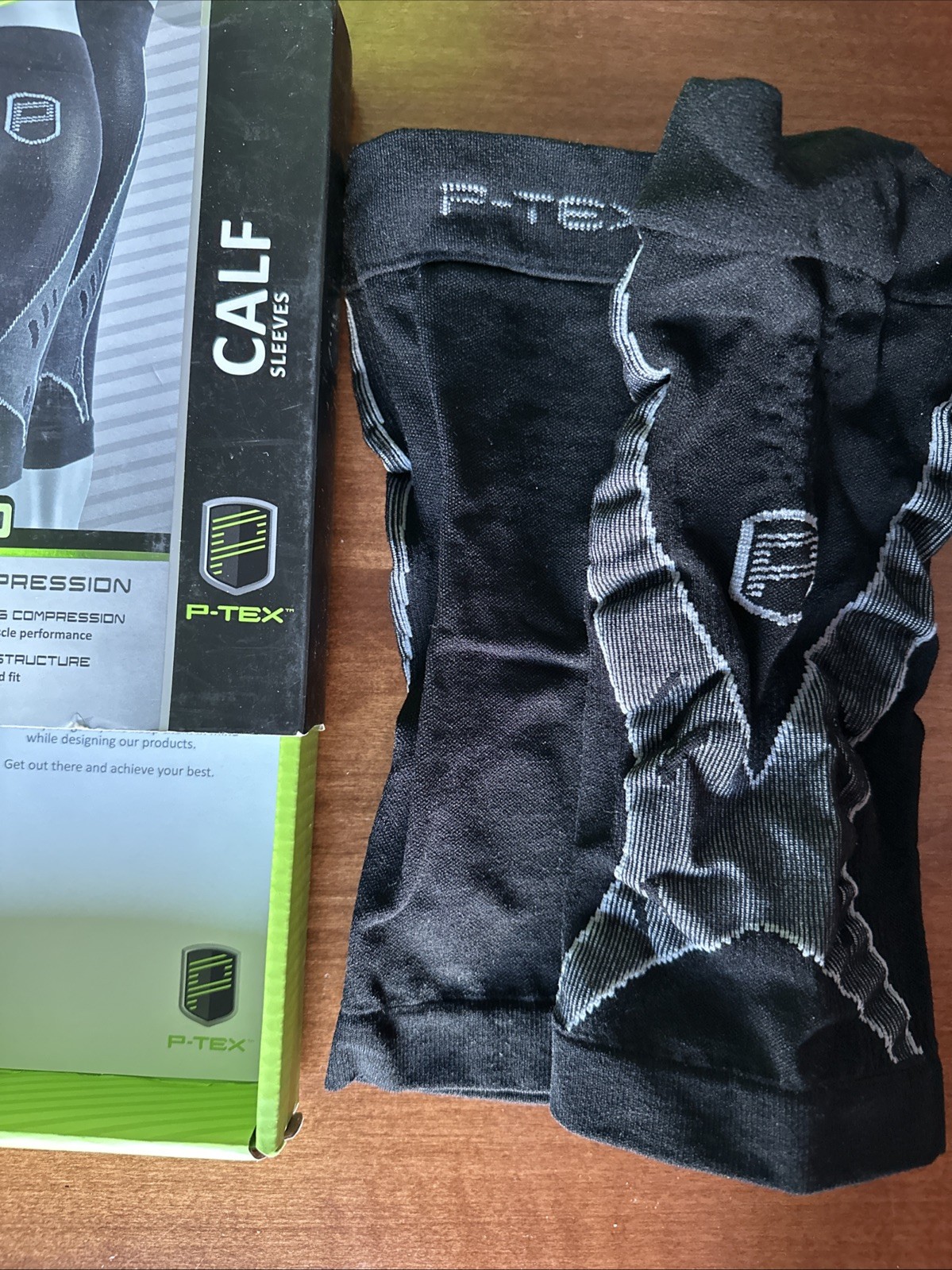 P-TEX ** PRO KNIT COMPRESSION CALF SLEEVES **P-TEXC500**XL Pair ** BLACK **NEW**