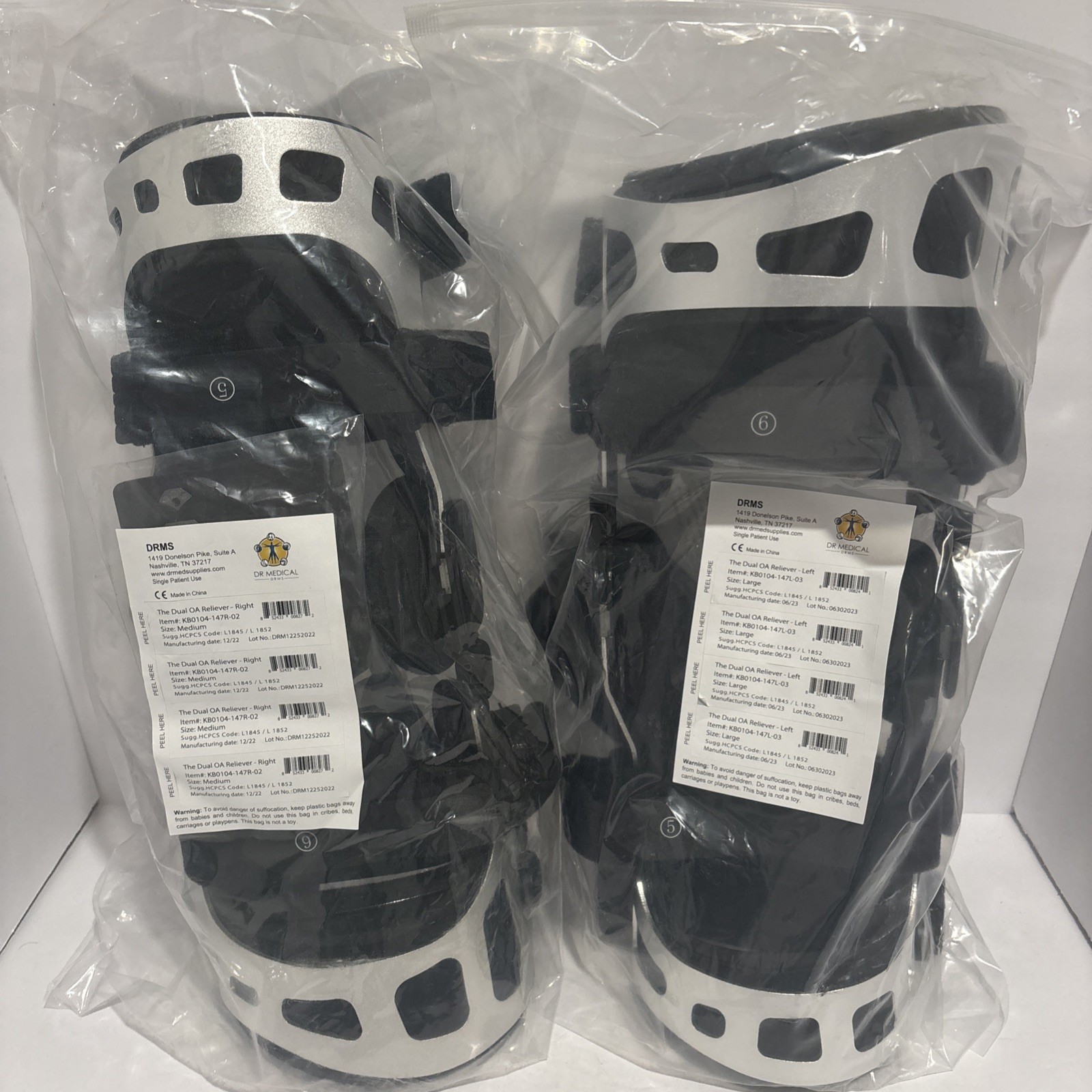 Dr Medical OA Knee Reliever Brace L&R Adjustable Support Adult Large & Medium